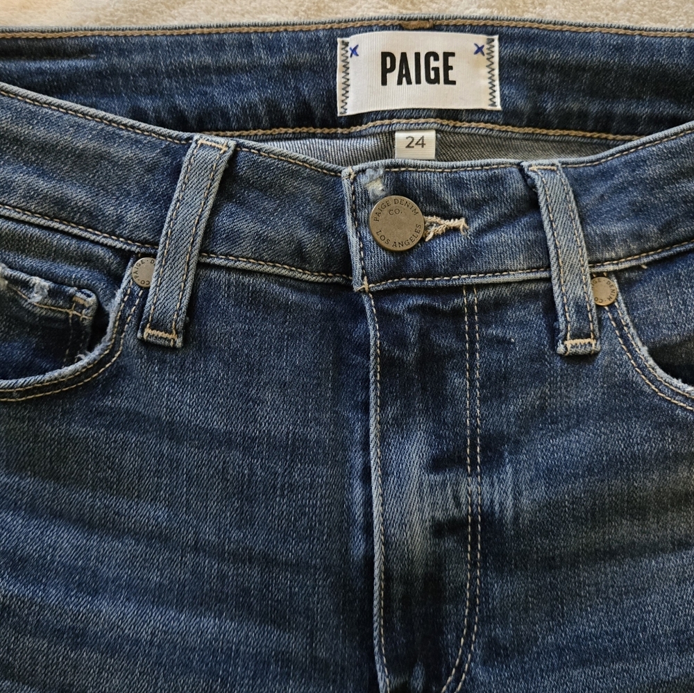 PAIGE Women's Dark Blue Skinny Jeans